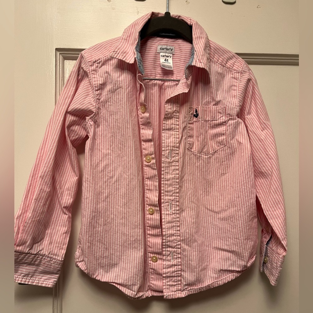 Carter’s Toddler Size 4 Button Down Shirt Pink